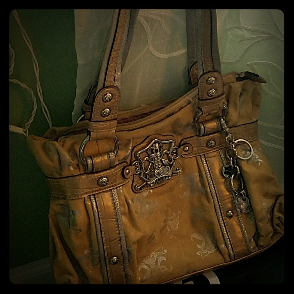 Yellow and Sliver purse